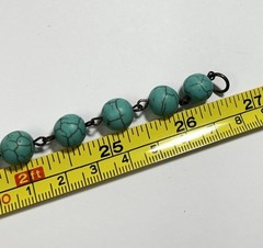 Vintage Southwestern Style Faux Turquoise Beaded Necklace 26in Bird Pendant