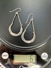 VTG Israel Opulenza Sterling Silver Earrings Long 2” Dangle 925 Weight 6 grams