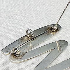 Vintage Mexico TM-248 925 Sterling Modernist Brooch Pendant Necklace Convertible