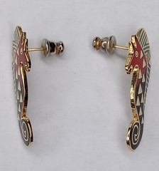 Laurel Burch Sea Stallion Seahorses Pierced Earrings