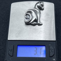 Vintage Beau Sterling Silver Cat Kitten Brooch 1.5″ 3.1g
