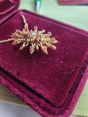 Franklin Mint Faberge Starburst necklace 14K Gold