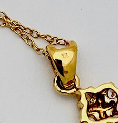 DaneCraft 24KT Gold Over 925 Sterling Silver CZ Drop Necklace 18”