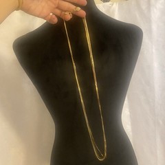 Vintage Medici Multi Tone Necklace 6 Snake Chain Fold Over Clasp Delicate Dainty