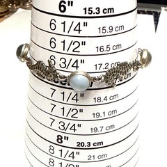 Vintage Sterling Silver Opalite Fish Bracelet Adjustable 6.5” Koi Moonstone Sty