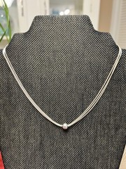 VINTAGE ESTATE STERLING SILVER 925 SLIDING BALL AND 3 CHAIN NECKLACE SET 16”