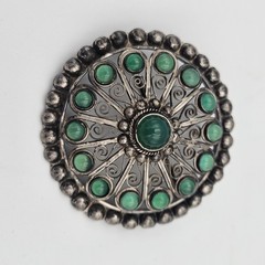 Vintage Figli Di Vittorio Franconeri Italian 800 Silver Filigree Brooch Pin