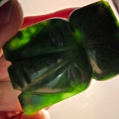 Vintage Mayan/Aztec Mexican Jade Gemstone Tribal Head/Mask/Face Pin, 2 Inches