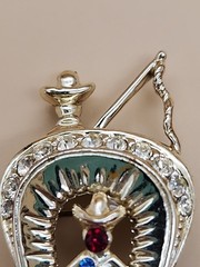 Western Wagon Small Series/Gold Tone/Multi Rhinestone Vintage Brooch