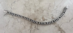 Vintage Sterling 925 Channel Set Square Cut Multi Colored Gemstone Bracelet