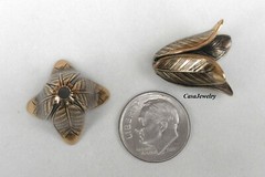 #2176 ANTIQUED GOLD TULIP BEAD CAP/DROP – 2 Pc Lot
