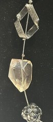 Vintage NY Signed Glass Beaded 38” Necklace – Silver Tone – Cable Chain