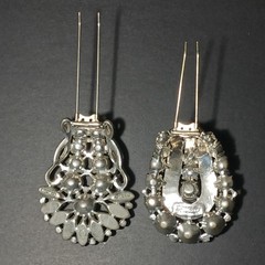 Pair Eisenberg Original Brooch Fur Clip (2) Large Vintage Jewelry Brooches