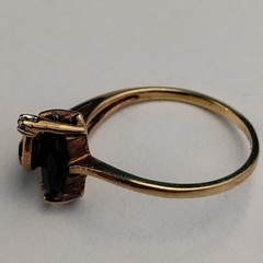 10K Yellow Gold Mom Ring Tourmaline & Diamond Size 5.5 – 16.5mm – 1.8 Grams