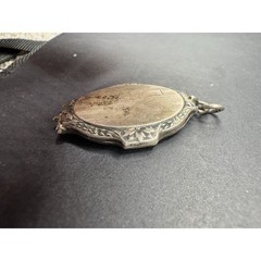 Vintage Ornate Floral Art Deco Oval Locket Pendant Silver Tone 26.7mmx41.4mm