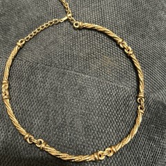 Vintage Gold Knot Hinged Link Rope Nevklace