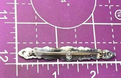 WHSCO Rowing lily pad Victorian antique sterling silver top bar pin brooch