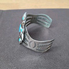 VINTAGE BELL TRADING POST NICKEL SILVER SOUTHWEST CUFF BRACELET