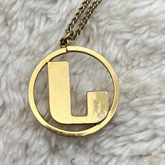 Vintage Monogram Necklace Initial Letter J Pendant Gold Tone Faux Pearl 15″