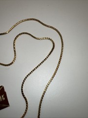 VTG NOS Swank 12K Gold Filled 2mm Diamond Cut Curb Chain 18” 6.78g Signed