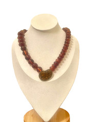 🔥 925 Silver 18K Gold Genuine Amber Necklace Pendant Butterscotch Cognac 68g
