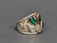 Vintage Wheeler Manufacturer Sterling Silver Abalone Ring Size 5.25