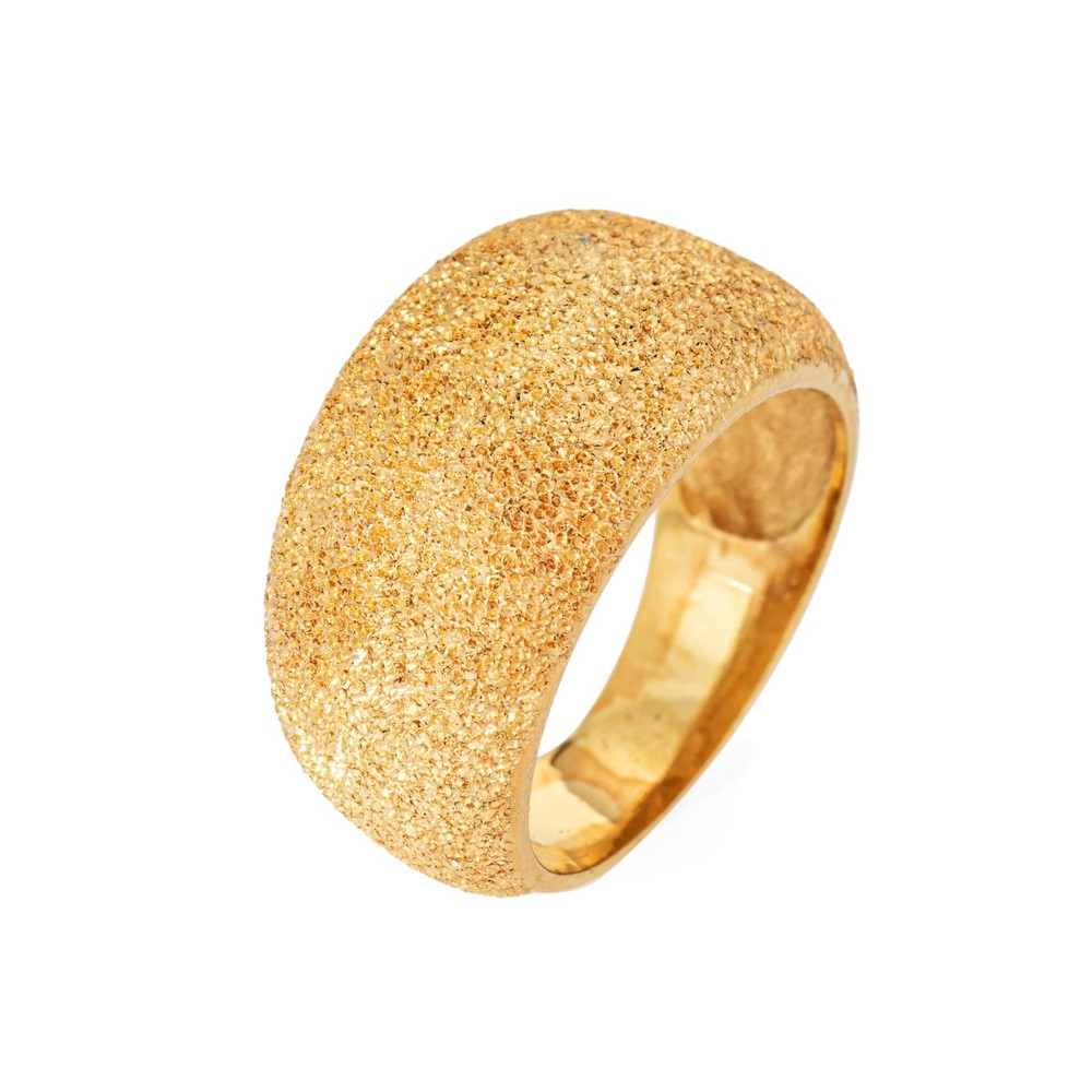 80s Portuguese Shimmer Ring 19k Yellow Gold Dome Band Sz 7.25 Fine Jewelry
