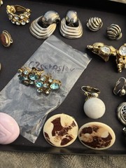 Vintage Clip On/screw Back Earring Lot , All Wearable Lot #5 Sold As Is