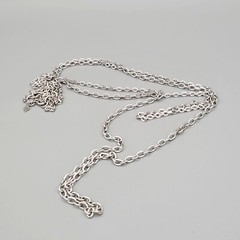 Sarah Coventry Long 2 Strand Chain Necklace Silver Tone Spring Ring Close Vtg