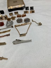 VTG Lot 35+ Pcs of Mens Cufflinks Tiebars-Pins-Clips-Swank Hickok Anson Kreisler