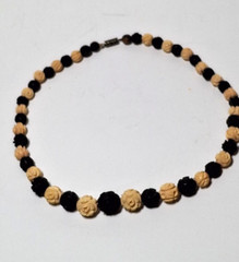 Vintage Carved Roses Choker Necklace 15.5″