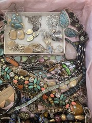 Beautiful Lot Of Estate Jewelry, Turquise, Teal & Green Many Signed