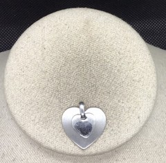 Vintage Sterling Silver 925 Double Heart Pendant S595