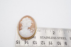Vintage 800 Silver Cameo Brooch Pin
