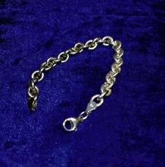 Vintage 925 Sterling Silver Heavy Rolo Chain 7” bracelet 23.7 g By Milor Italy