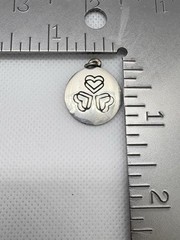 Vintage Sterling Silver Triple Heart Symbol Pendant Modern Artisan Design 6g