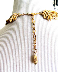 Vintage 1960s signed Francois choker gold tone 5 strand adjustable extender