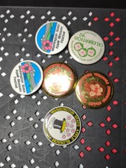 Lot Of 6 Vintage Washington State Apple Blossom Festival Pin Back Buttons