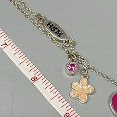 Disney High School Musical Charm Bracelet Necklace Set Silver Tone Heart Flower