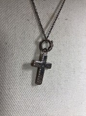 30. John Hardy jai 925 Ster Grace Faith Hammered cross Enhancer pendant 35-17mm