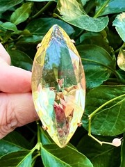VINTAGE HUGE MASSIVE STATEMENT 10K GOLD MARQUISE LEMON GREEN QUARTZ CITRINE RING