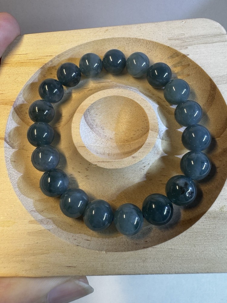 Natural A-Grade Jade ice blue water jadeite beads bracelet 10mm stretch new