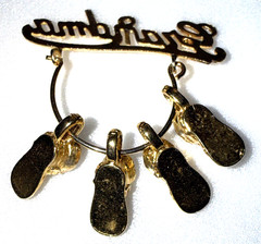 Vintage Grandma Grandmother Charm Holder Pendant with Birthstone Baby Shoes