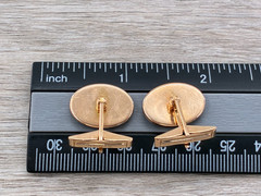 14K Yellow Gold Opal B.A. Ballou Cufflinks Bullet Back Retro MCM Jewelry B.A.B