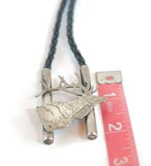 Zuni Native American BULL ELK Bolo Tie by Dale Edaakie Handmade Vintage