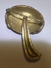 Vintage Eisenberg Artist Series Enamel Mushroom Brooch Pin Signed