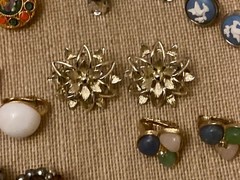 Vintage Clip On Earrings Lot of 10 Many Signed Crown Trifari Avon READ