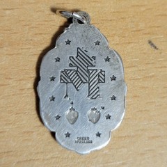 Vintage Sterling Silver Mary 1830 Charm