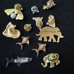 Animals Dogs Fish Birds Brooch Pin Lot MCM Jewelry Insects