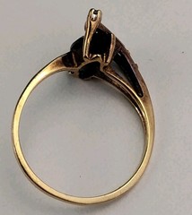 10K Yellow Gold Mom Ring Tourmaline & Diamond Size 5.5 – 16.5mm – 1.8 Grams